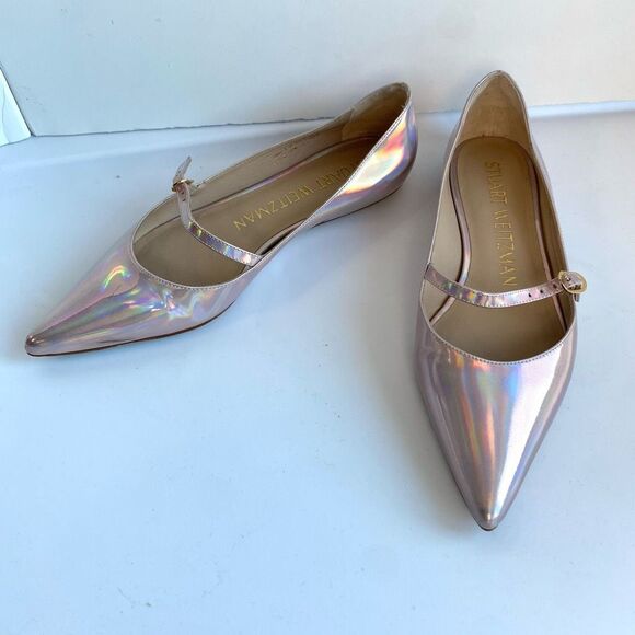 Stuart Weitzman Emilia Mary Jane Flats Iridescent Opal Patent Leather Women’s 6. - Picture 10 of 10